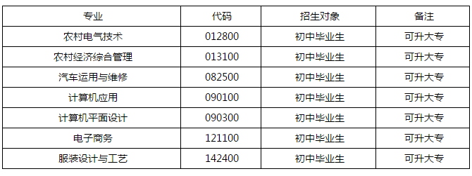 辉县市职业中等专业学校招生专业